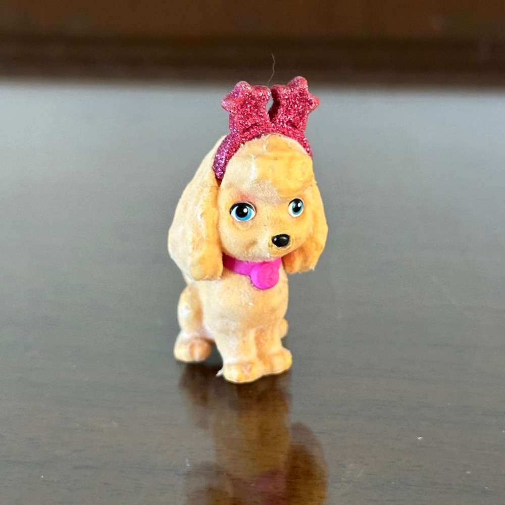 Barbie Tan Poodle Spaniel Dog Pink Glitter Star Headband Miniature